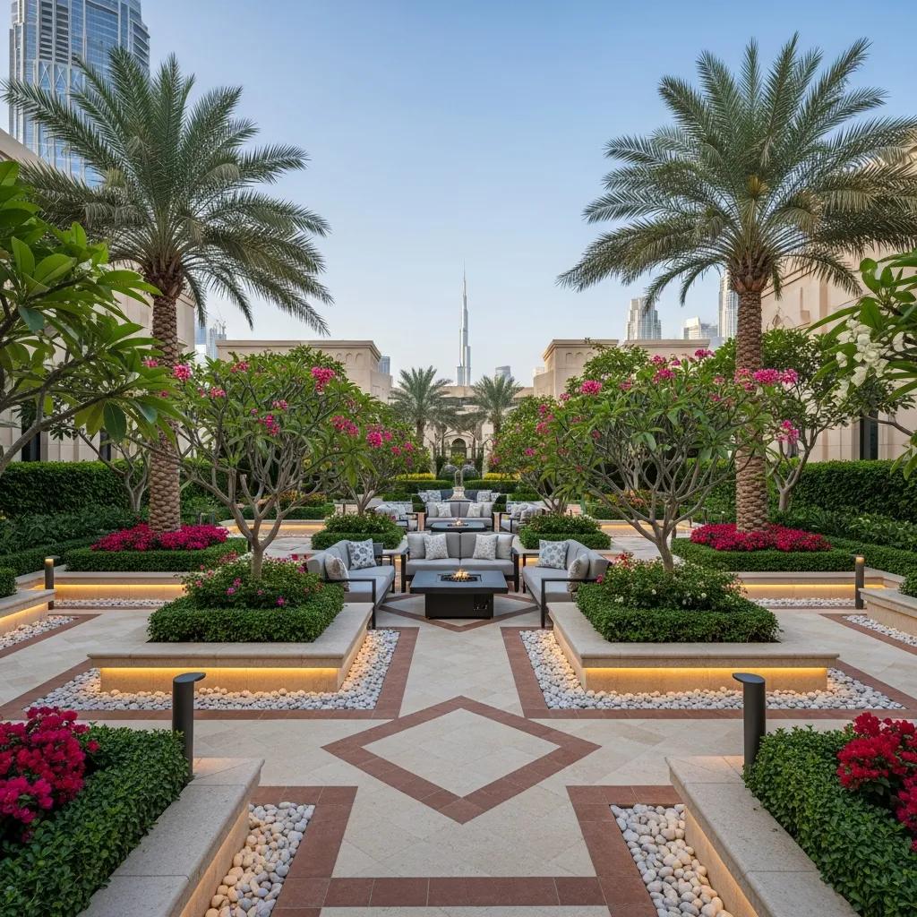 Beautifully landscaped outdoor space enhancing outdoor living in Dubai
